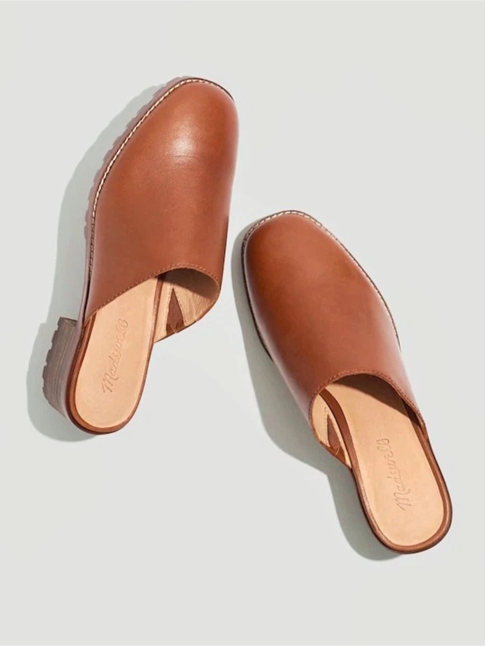 EUC Madewell The Mindy Lugsole Mule in Leather Brown US 8.5